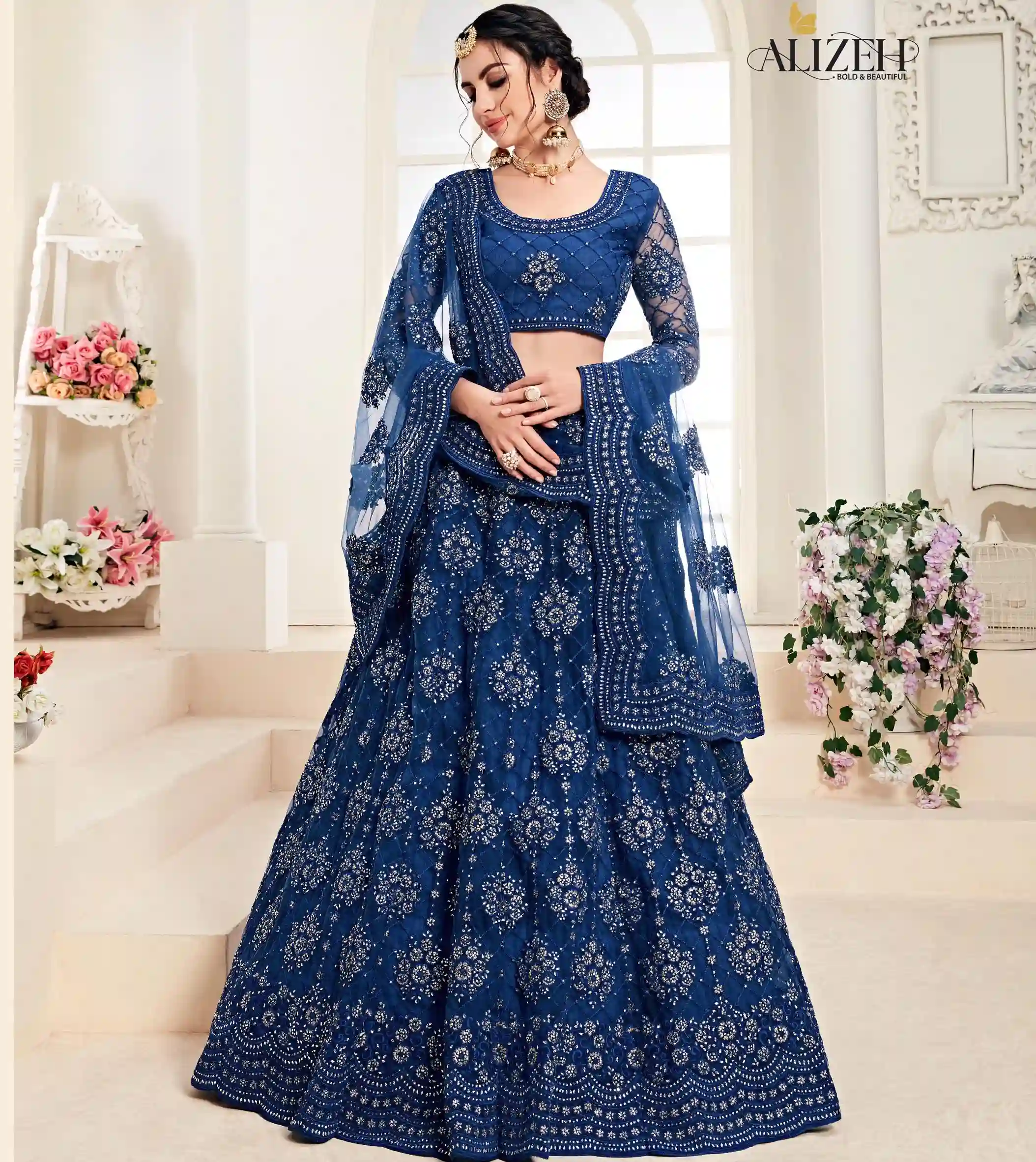 Alizeh Heritage Hit Series D.No 1004 Colors Butterfly Net Wholesale Lehenga Catalog